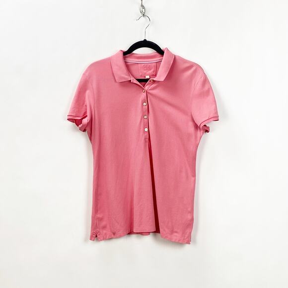 2/$30 2/$30 Banana Republic Large Womens Salmon Pink Polo Shirt - Picture 1 of 8